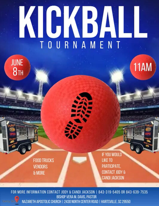 KICKBALL TOURNAMENT Pamflet (Letter AS) template