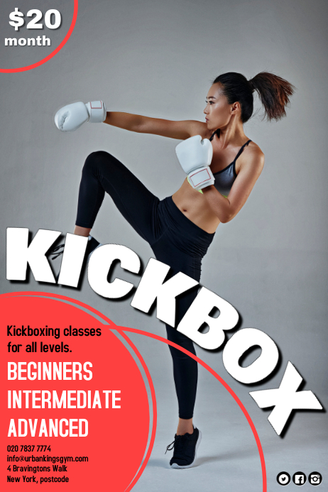 kickboxing class Template | PosterMyWall