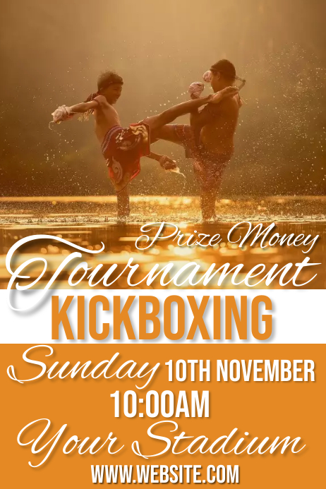 Kickboxing Paper kickboxing Template | PosterMyWall