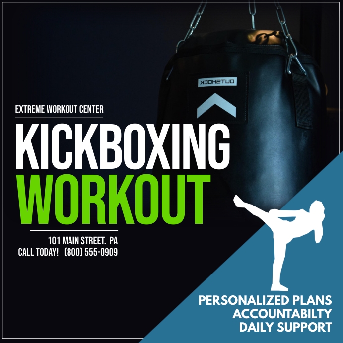 Kickboxing Layout Kickboxing Template | PosterMyWall