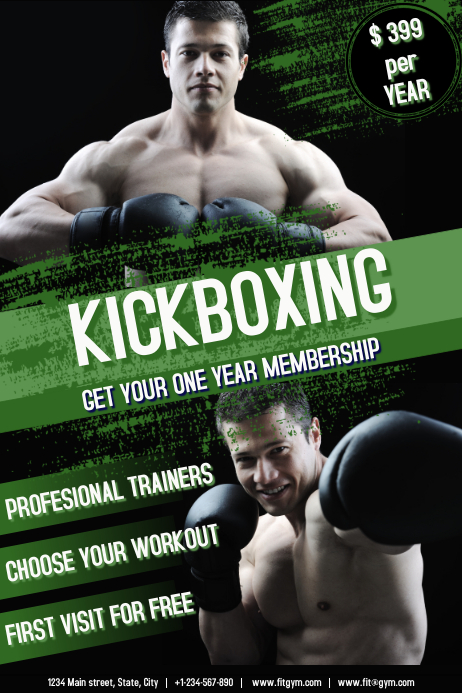 Kickboxing Layout Kickboxing Template | PosterMyWall