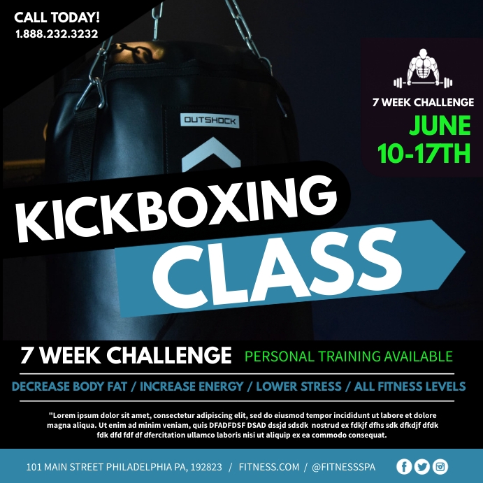 Kickboxing Layout Kickboxing Template | PosterMyWall
