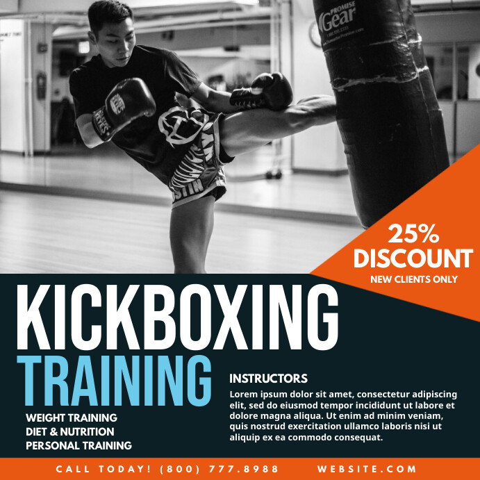Kickboxing Layout Kickboxing Template | PosterMyWall