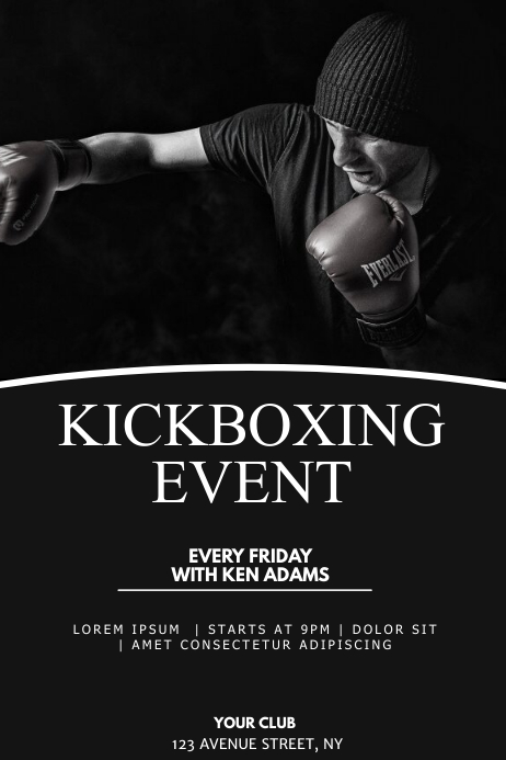 Kickboxing Raffle Copy of Kickboxing event flyer template | PosterMyWall
