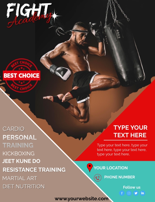 Kickboxing flyer Template | PosterMyWall