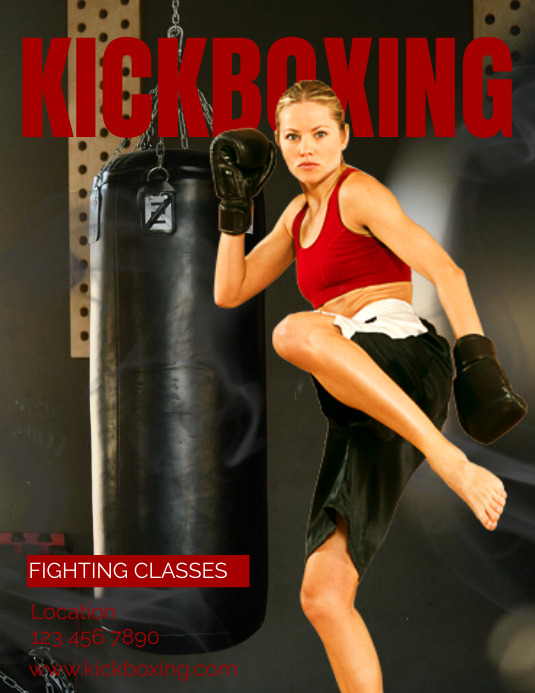 Kickboxing Presentation Examples Kickboxing flyer Template | PosterMyWall