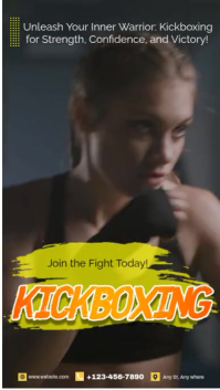 Black Kickboxing Promotion Instagram Story Template