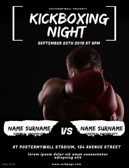Kickboxing Raffle Copy of Kickboxing Night Flyer Video Design Template | PosterMyWall