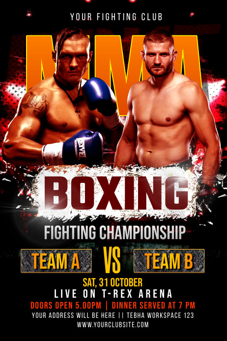 Kickboxing Presentation Examples Plantilla de kickboxing poster template | PosterMyWall