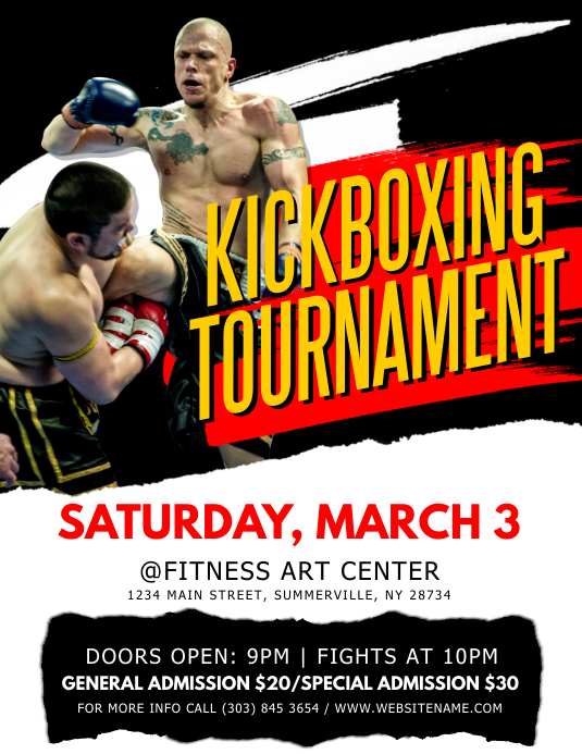 Kickboxing Raffle Kickboxing Tournament Flyer Template | PosterMyWall