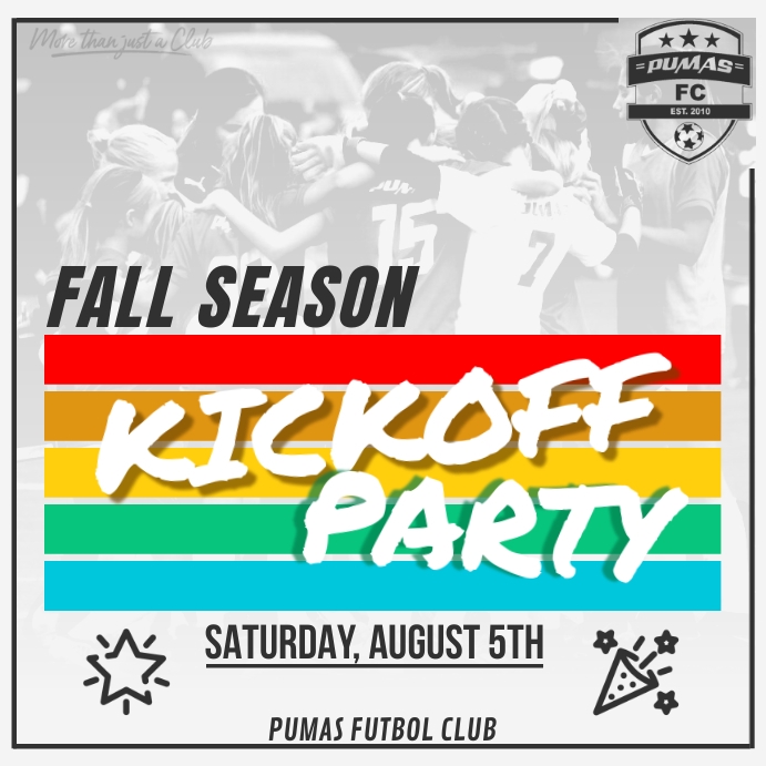 Kickoff Party Template | PosterMyWall