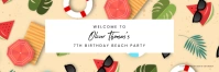 Kid's Birthday Beach Party Banner Welcome Sign template