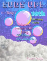 Kid's Foam Party Flyer (us Letter) template
