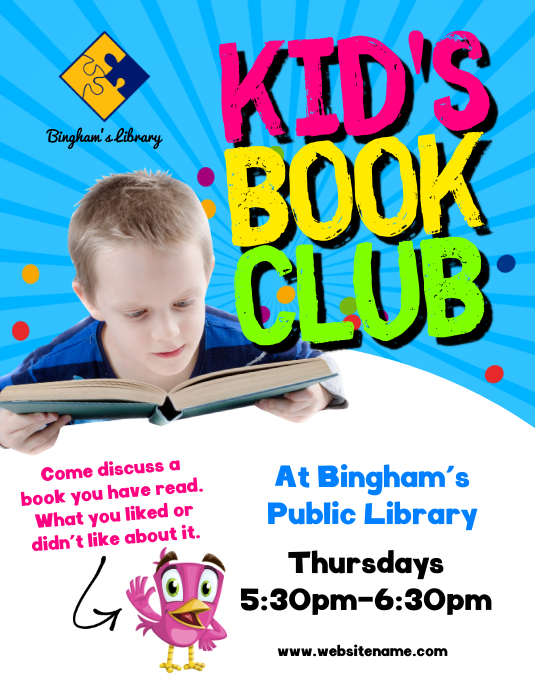 Kid's Book Club Flyer PosterMyWall