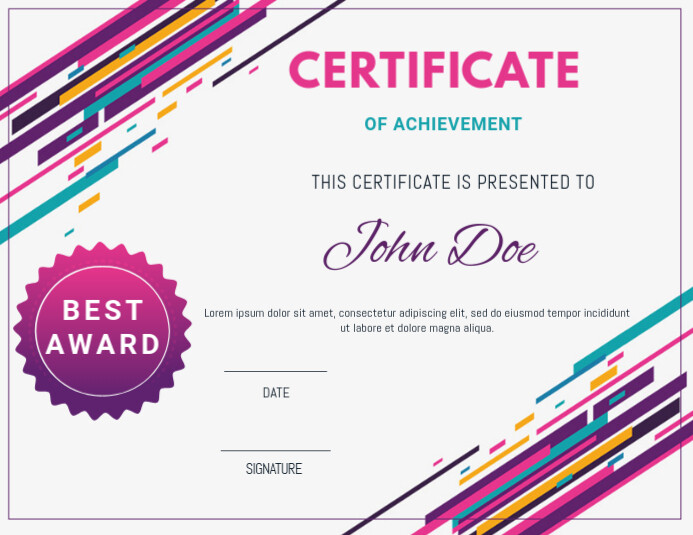 kid's certificates Pamflet (VSA Brief) template