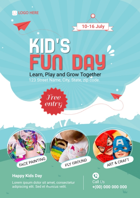Kid's Fun Day Flyer Template | PosterMyWall