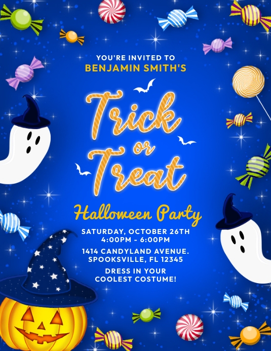 Kid's Halloween Party Invitation Flyer PosterMyWall