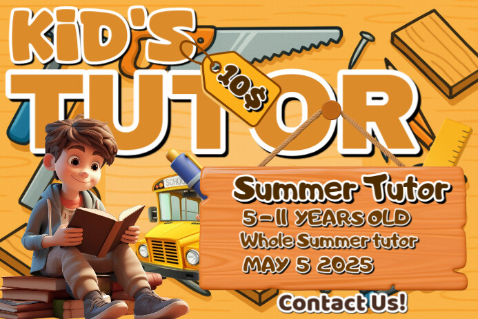 Kid's Tutor Poster template