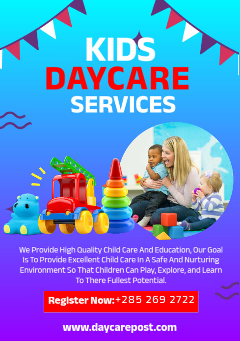 Copy of Kid daycare services design template | PosterMyWall