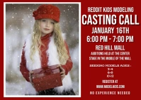 Kid fashion model casting call Carte postale template