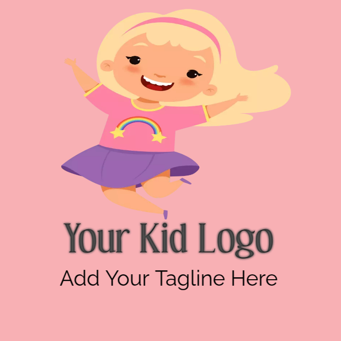 Kids Logo Example Pink Kids Logo Logos Template | PosterMyWall