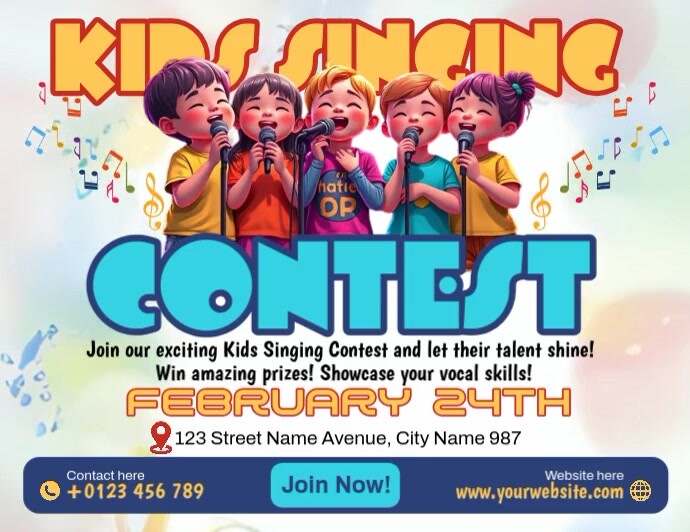 Singing Competition Layout Plantilla de Kid Singing Contest | PosterMyWall