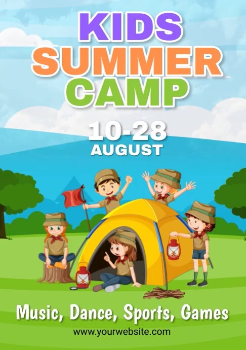Kid Summer Camp A4 template
