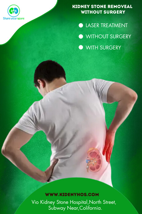 kidney stone hospital poster design template