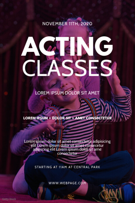 Kids Acting Theatre Flyer Design Template Postermywall