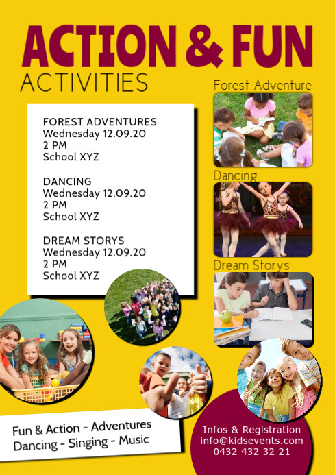 Kids Activities School Children Fun Games Ad Template | PosterMyWall