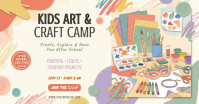 White Kids Art and Craft Camp ภาพที่แชร์บน Facebook Template