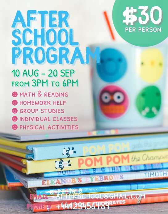 Kids After School Program Flyer Template Postermywall