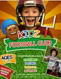 Kids AMERICAN FOOTBALL lessons video ad design template Iflaya (Incwadi ye-US)