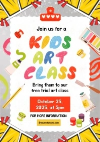 Kids Art Classes A5 template