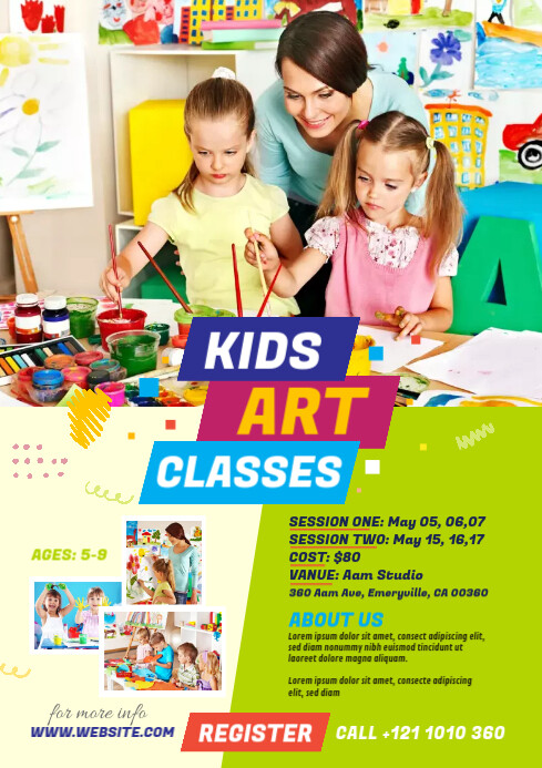 Copy of Kids Art Classes Flyer | PosterMyWall