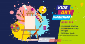 Kids Art Workshop Ad Изображение, которым поделились на Facebook template