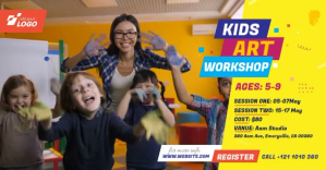 Kids Art Workshop Ad Ibinahaging Larawan sa Facebook template