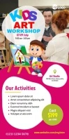 Kids Art Workshop Ad Template Cartel enrollable de 3 × 6 pulg.