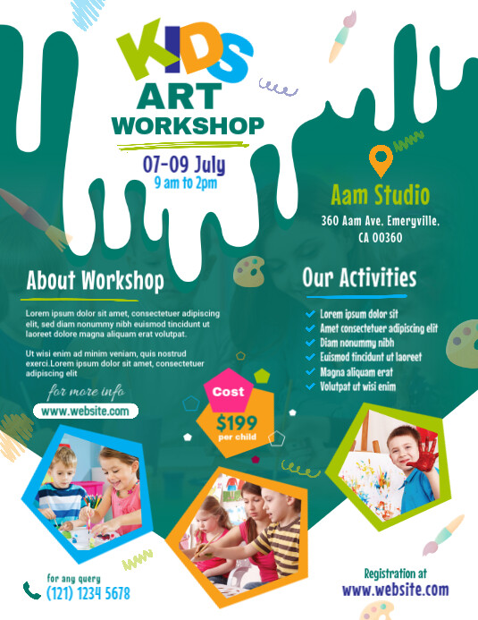 Kids Art Workshop Flyer Template | PosterMyWall