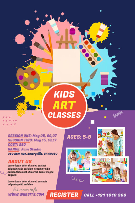Kids Art Workshop Poster Template | PosterMyWall