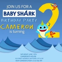 KIDS Baby Shark BIRTHDAY INVITE Template Square (1:1)
