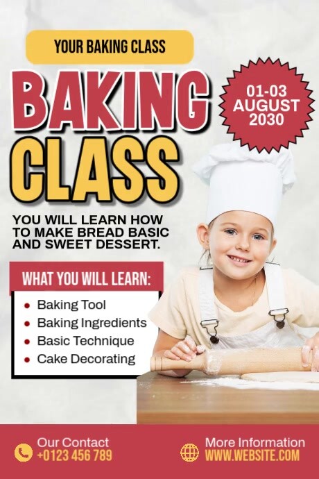 Kids Baking Class Template 海报