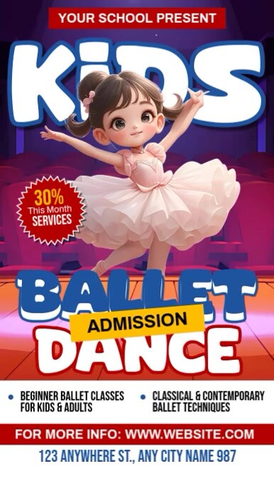Kids Ballet Dance Reel do Instagram template