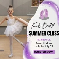 Kids Ballet Summer Class Instagram Post template