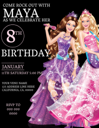 22 290 Barbie Birthday Party Invitation Template Customizable Design Templates Postermywall