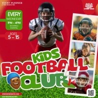 Kids Basketball lessons video ad design template Quadrat (1:1)