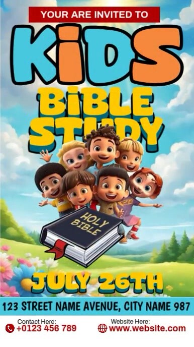 Kids Bible Study Design Reel do Instagram template