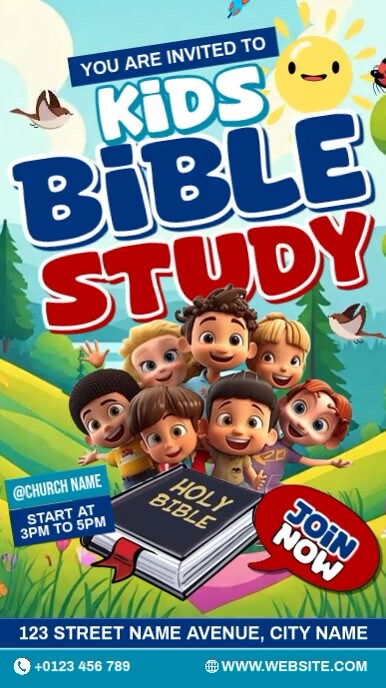 Kids Bible Study Reel do Instagram template