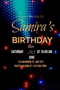 kids birthday  adult birthday Poster template
