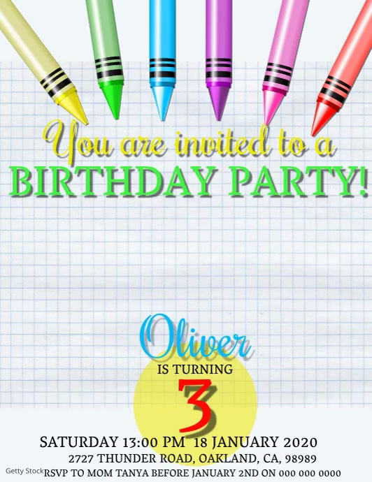 Kids Birthday invitation Template PosterMyWall